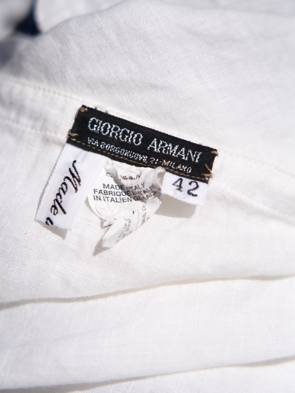 Vintage Y2K Giorgio Armani 100% Linen Button Down Tank Made In Italy Woman's XS - Picture 13 of 16